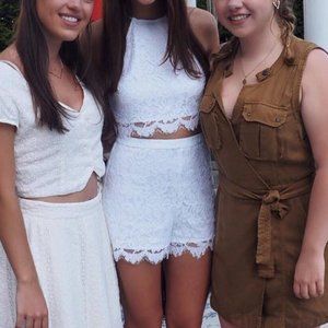 Bebe White two piece lace set!